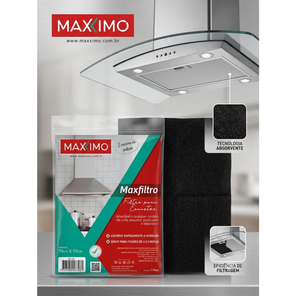 Kit Filtros Exaustor Depurador cozinha Serve para Fogões de 4 ou 6 bocas Max Imo