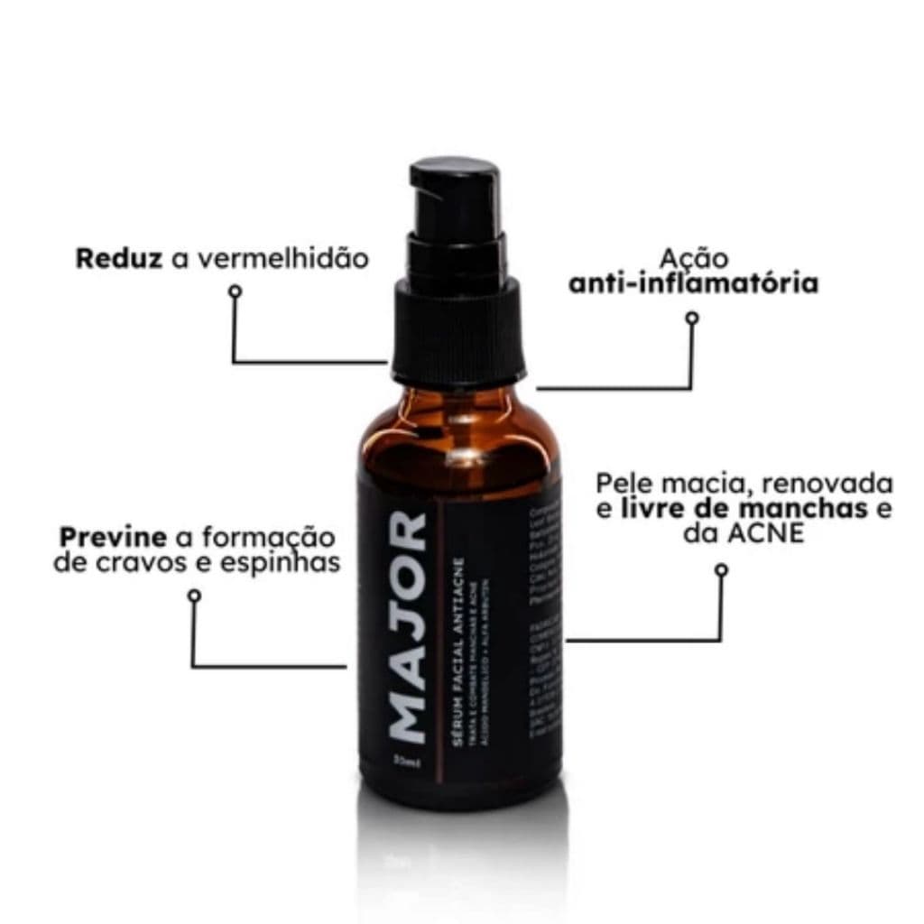 Sérum facial Antiacne Controle De Oleosidade E Poros 30ml - Major