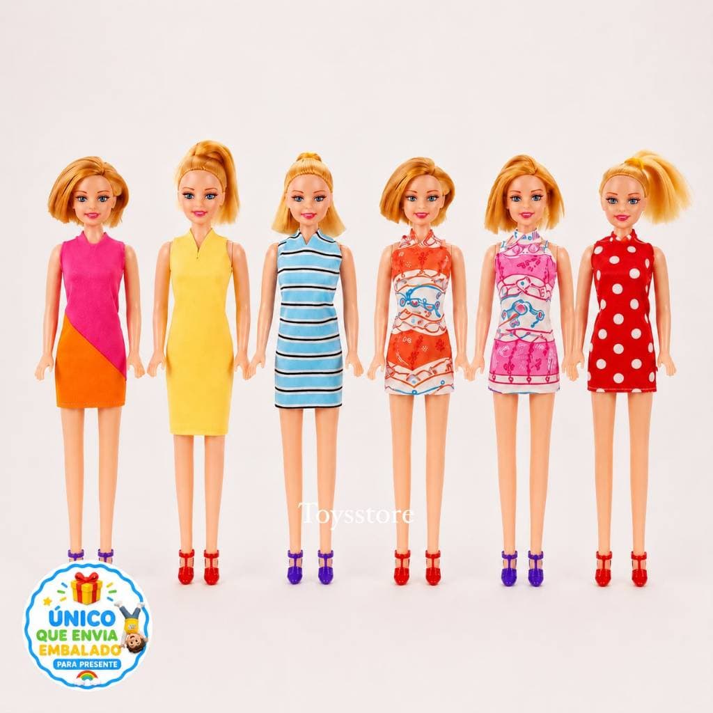 3 Unidades Boneca Magrela Fashion Brinquedo Infantil Prenda