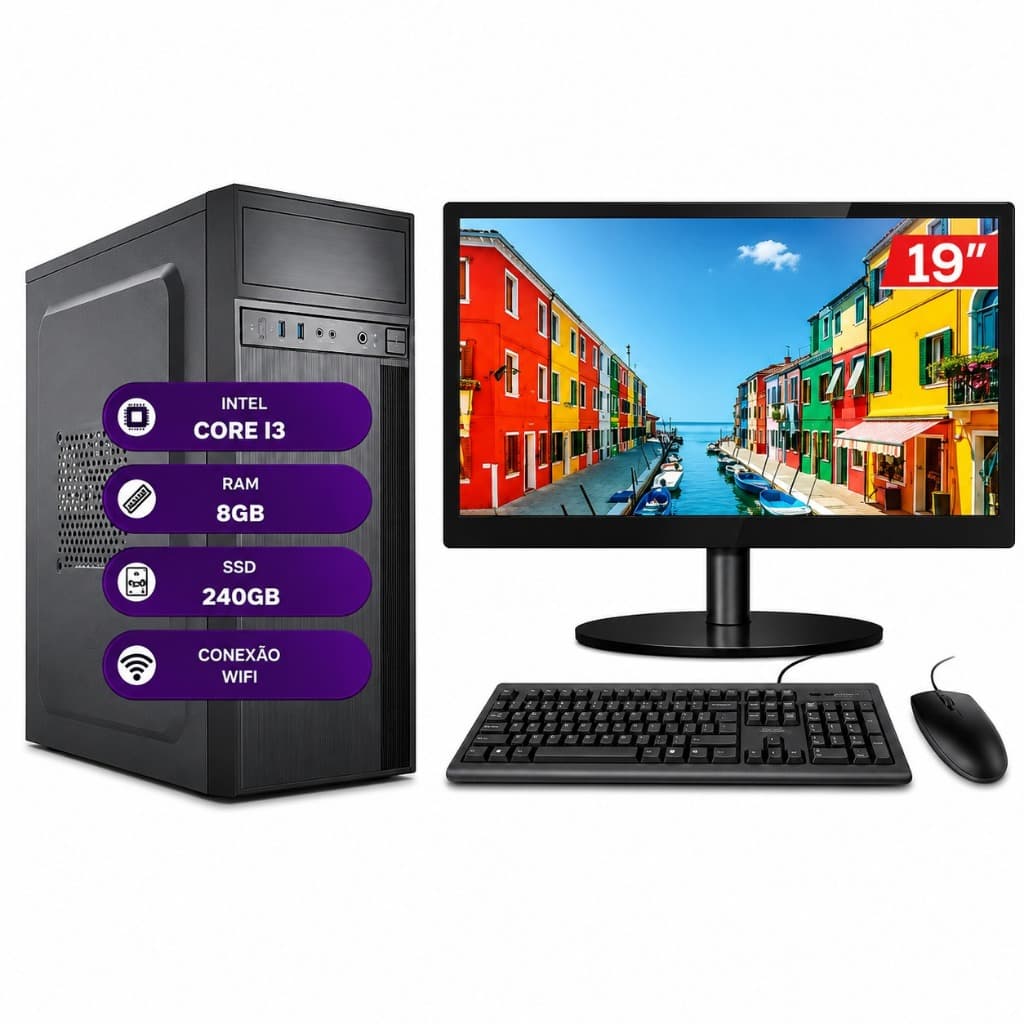 Computador Completo Intel I3 - 2° 8gb Ssd 240gb - DDR3.