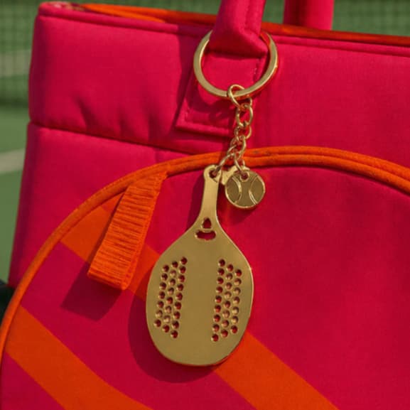 Chaveiro Mini Raquete Beach Tennis Acrílico Raqueteira Pingente Bola Tênis