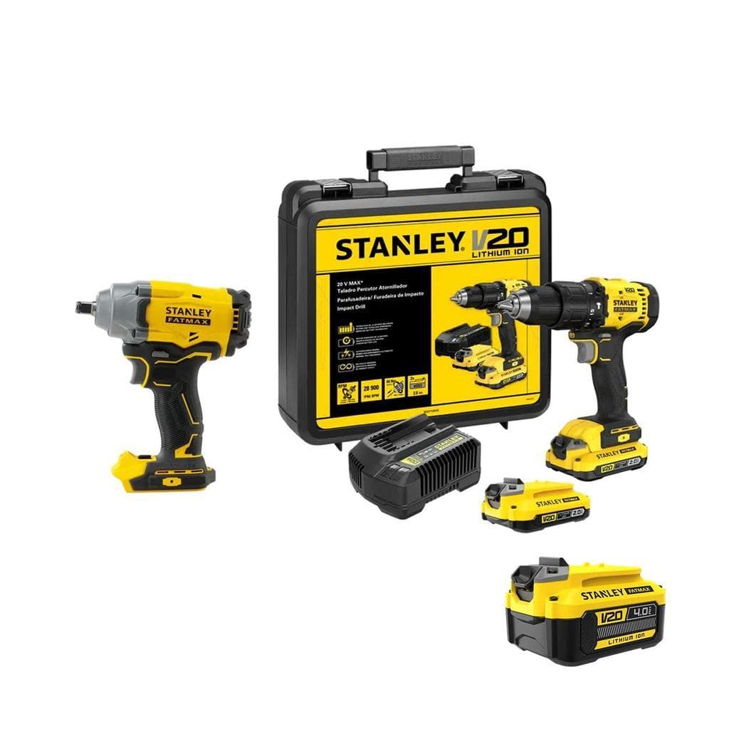 Parafusadeira e Furadeira de Impacto + Furadeira STANLEY SCD712811BD1K Ganhe Bateria 20V