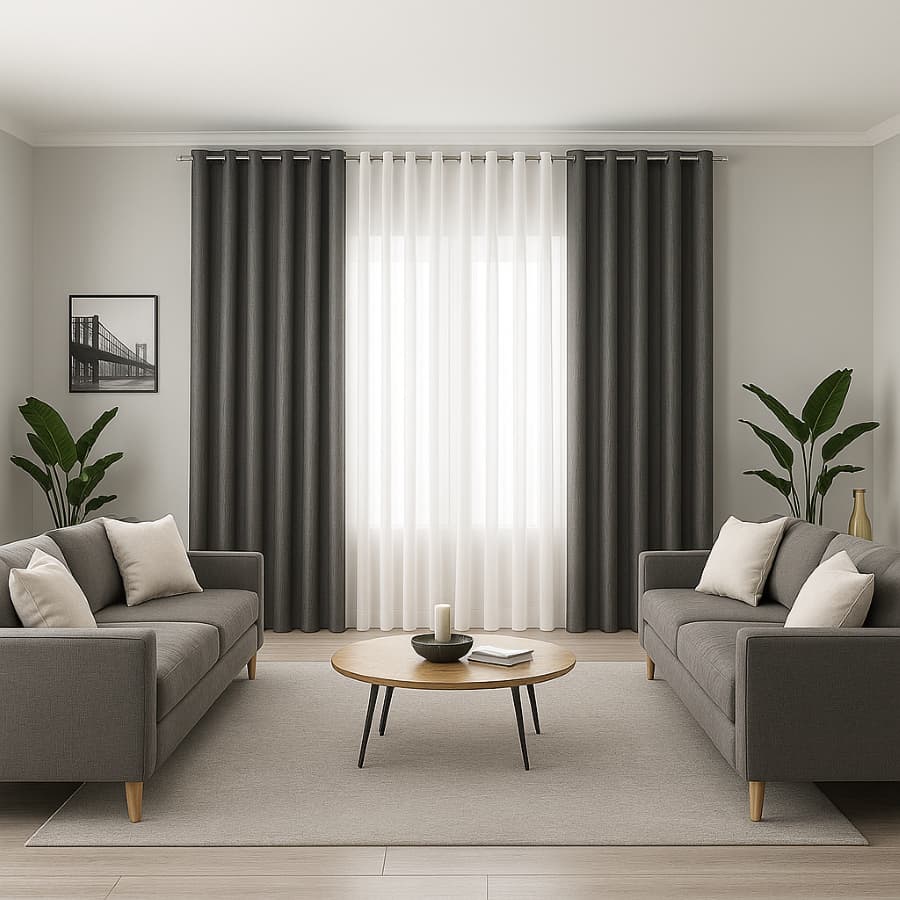 Cortina Roma Duas Cores 4,00 x 2,30 Micropercal Varão Simples Lançamento