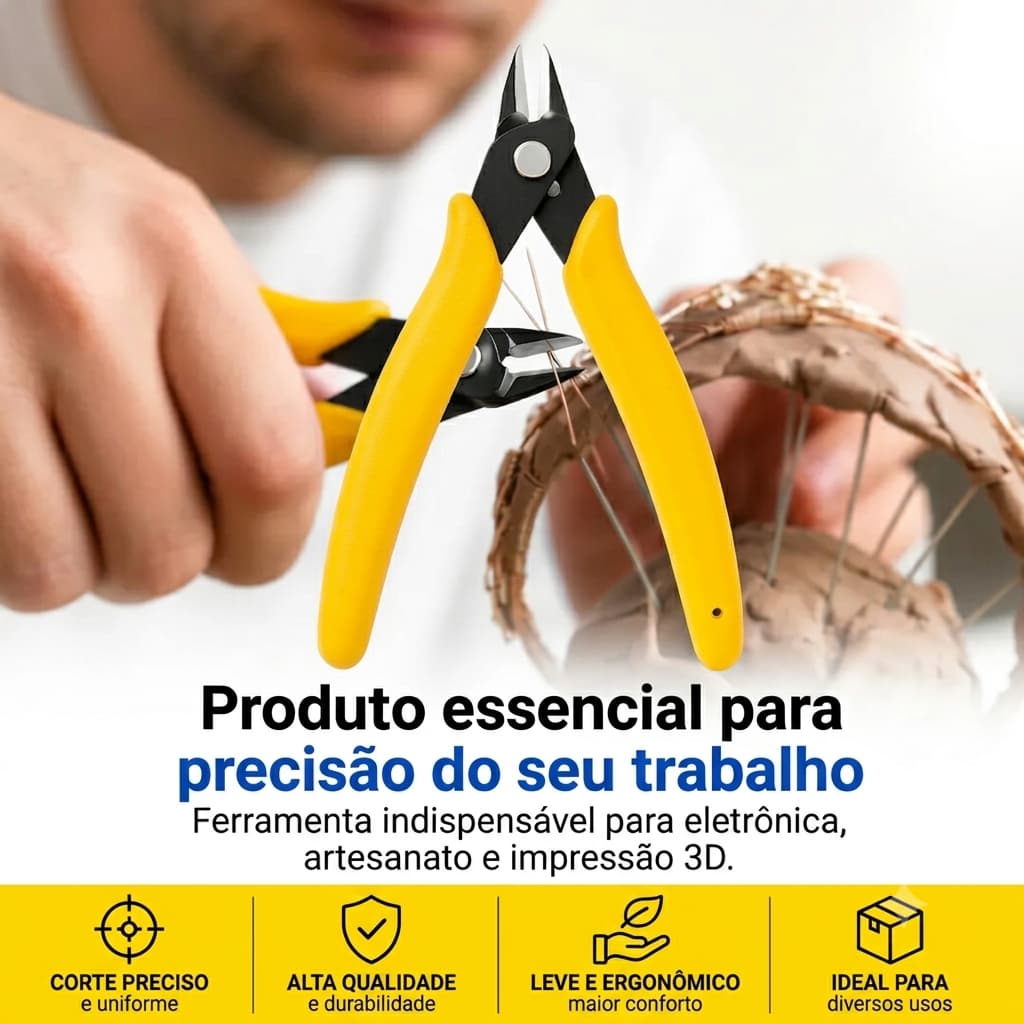 Alicate de Corte Rente 5" Profissional | Ideal para Reparos, Eletrônicos e Artesanato