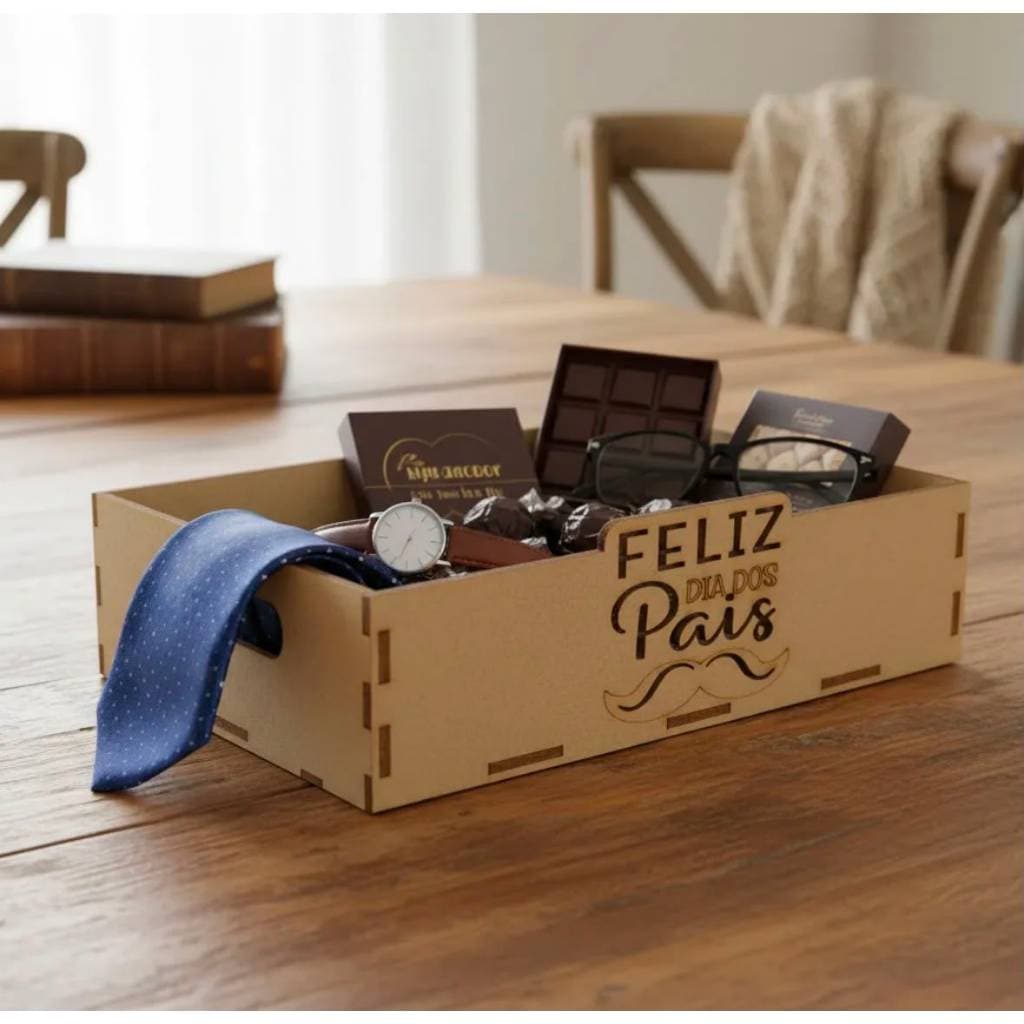 Kit caixote Feliz dia dos Pais 20x15x6