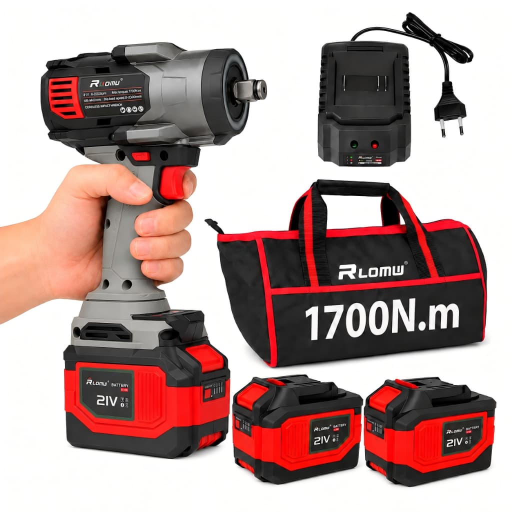 Chave De Impacto 1700N Brushless 21V 1/2 2 Baterias 6ah