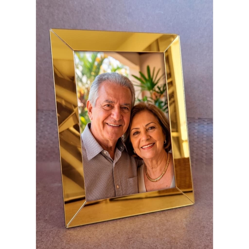 QUADRO PORTA RETRATO 10X15 EM ACRÍLICO ESPLEHADO OU PEROLADO KIT C/2/3/4/5 LUXO PREMIUM