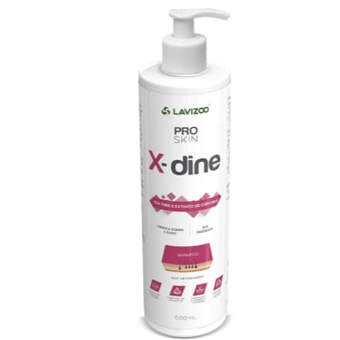 Shampoo X Dine Lavizoo 500ml Clorexidina Para Cachorro e Gato