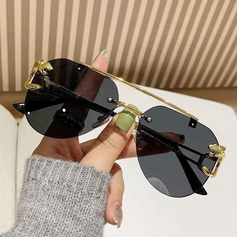 Óculos de Sol Feminino Aviador Piloto Leopardo Pantera com Proteção UV/UVA 400