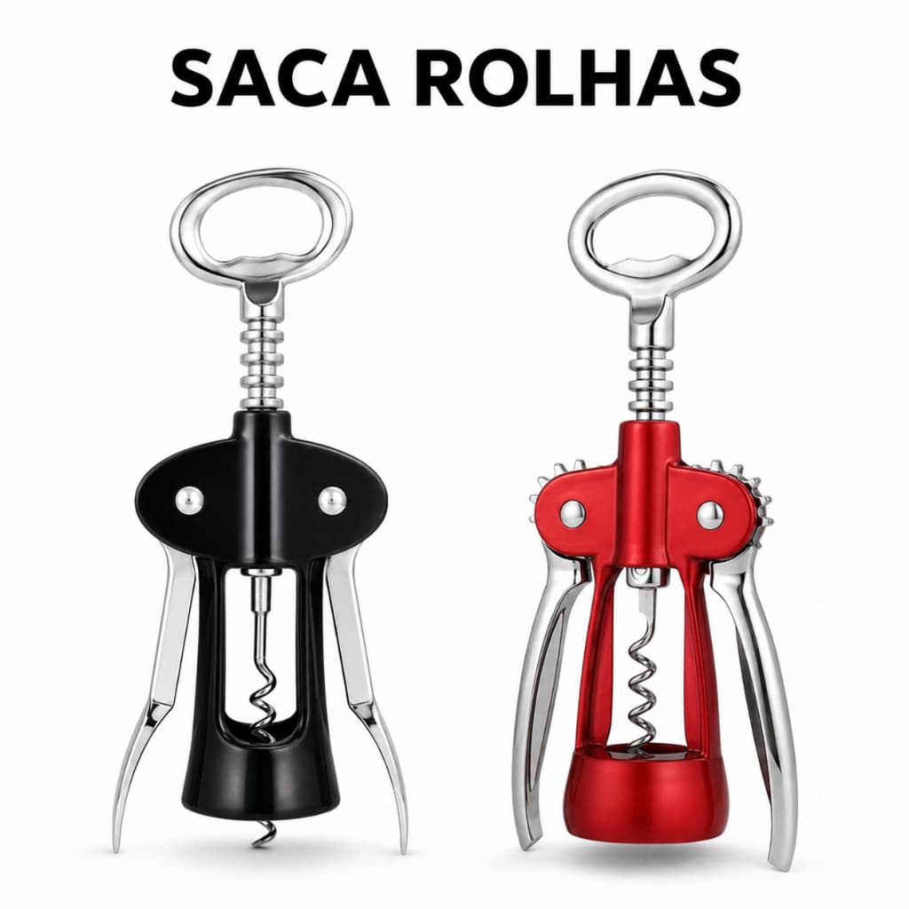 Saca Rolha Vinho Abridor De Garrafa Reforçado Profissional Cozinha Casa Bebida Gourmet