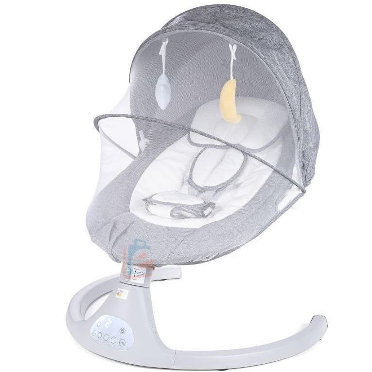 Cadeira de Descanso Balanço para Bebê com Música Mosquiteiro Controle Remoto Premium