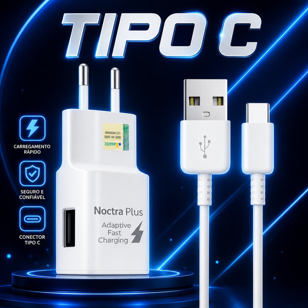 Carregador Tipo C Turbo Compatível com A20 A21S A22 A30 A30S A31 A50 A51 A70 A71 A80 A81 S22 Plus