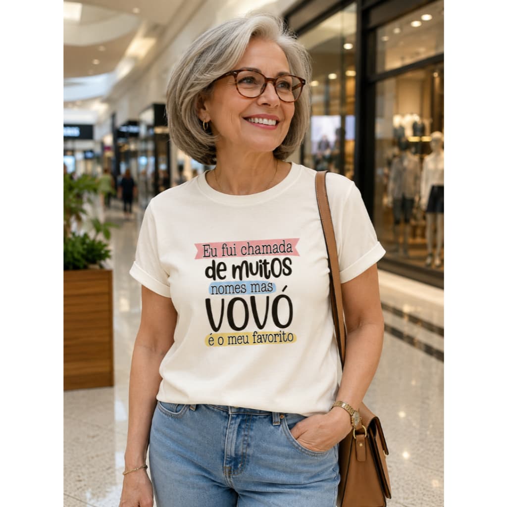 Camiseta Feminina Vovó é Meu Nome Favorito | Presente Especial para Avó-