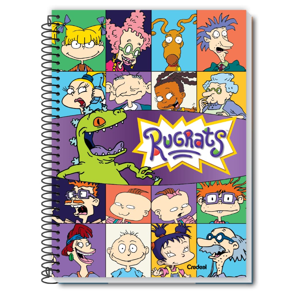 Caderno Universitário Rugrats 1 Matéria Espiral Capa Dura 80 Folhas Credeal