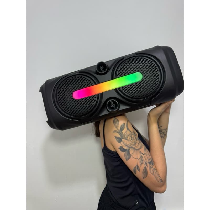caixa de som gigante 6000w 60cm pmpo led gb bluetooth radio usb