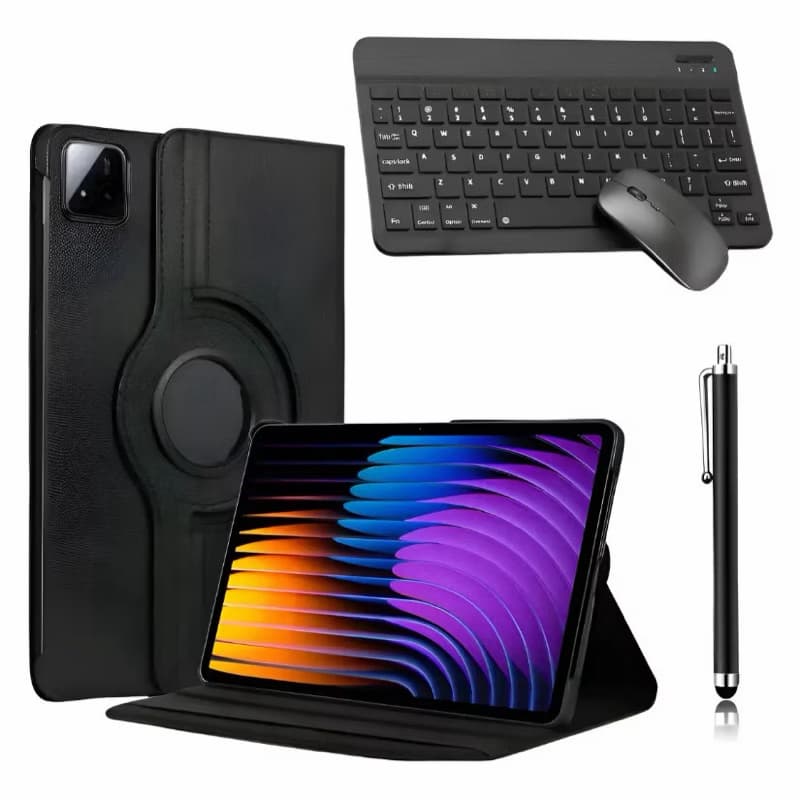 Capa Giratória Para Tablet Xiaomi Pad 7 / Pad 7 Pro 11.2 + Teclado e Mouse sem Fio Bluetooth