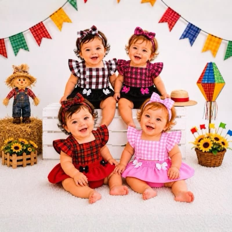 Jardineira Romper Body Bebe Menina Luxo Festa Vestidinho Mesversário Temático Festa romper bebê recém nascido bebê Rn