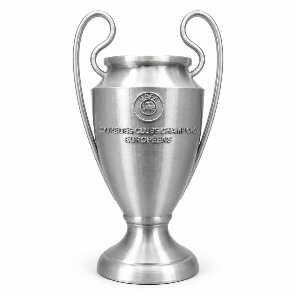 Taça Champions 20cm Decorativa Premium Presente para Fã de Futebol Europa Campeão + Brinde