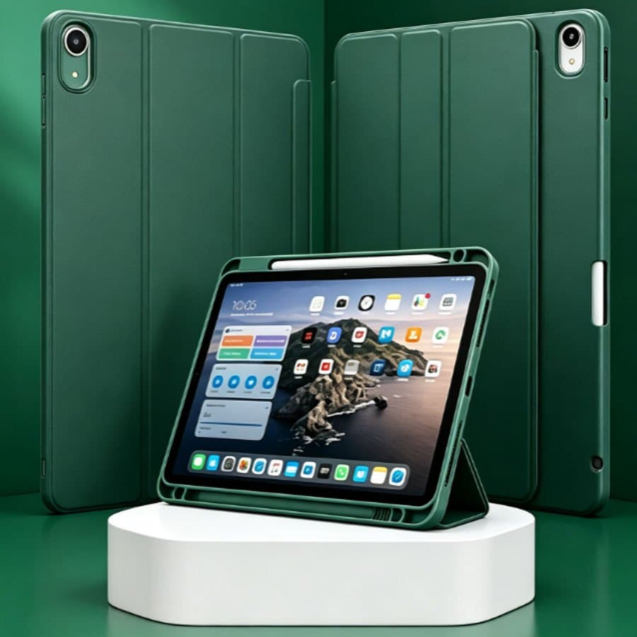 Capa A dobra tripla pode suportar Compartimento Caneta Para Samsung Tablet A11 Plus/ A9 Plus (11" )
