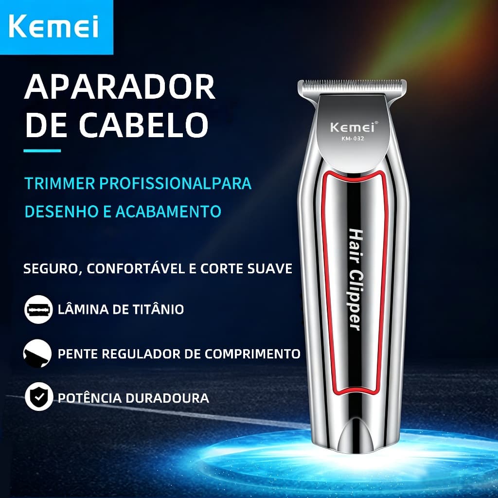 Máquina de Cortar Cabelo e Acabamento Kemei KM-032 Aparador de pelos Máquina de Acabamento