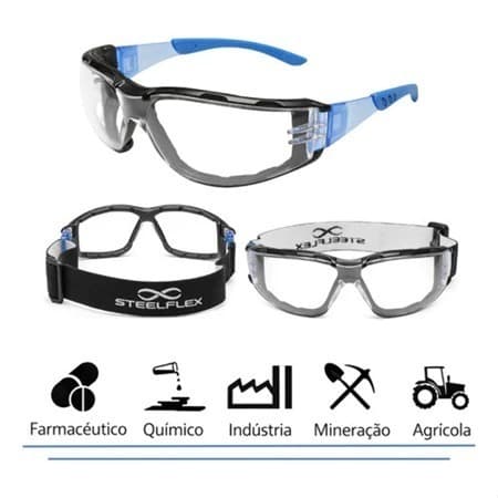 Kit 5 Oculos Protecao Segurança Epi Uv Anti Embacante Ca Esportivo