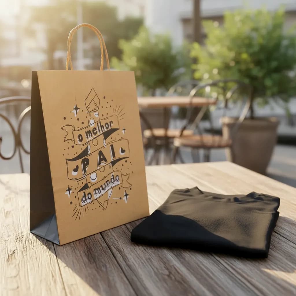 10 Sacolas Kraft para Presente – Especial Dia dos Pais