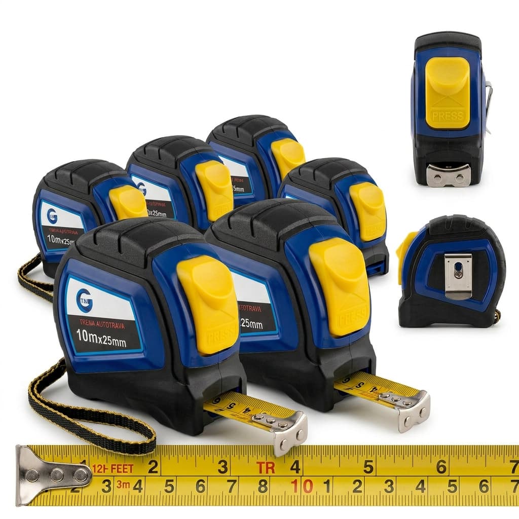 Kit 6 Trena Profissional 10m Fita Métrica C Trava Automática