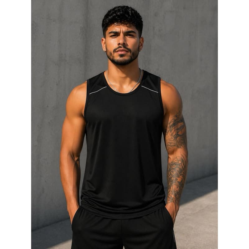 Regata Dry Fit Esportiva Masculino Lisa Treino Confortavel