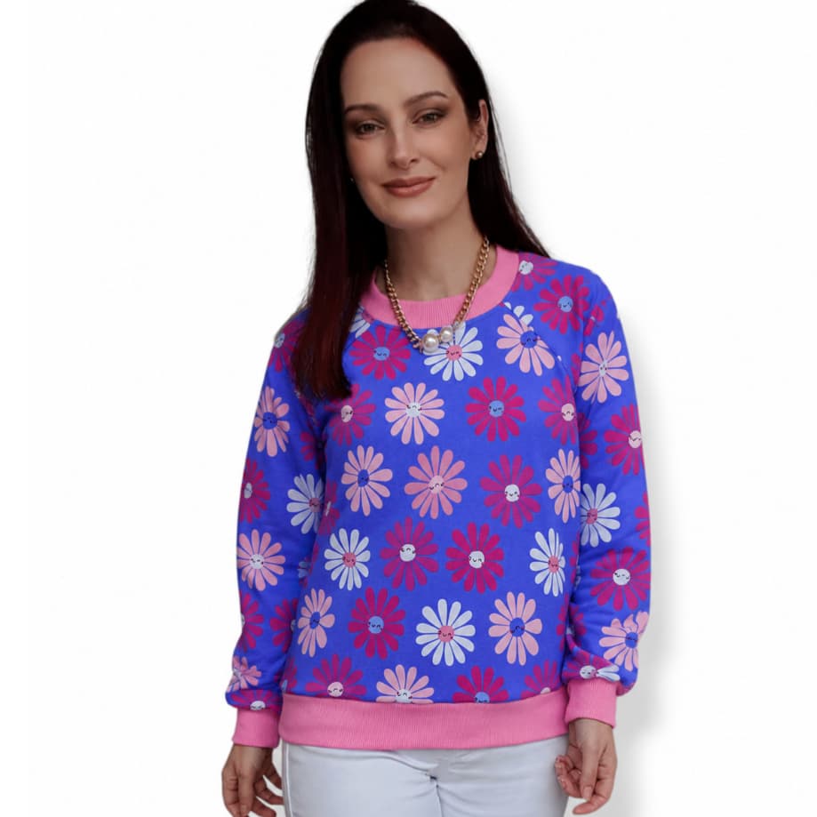 Blusa Moletom Peluciado Dentro Moda Feminina Estampado Casaco Agasalho Básico
