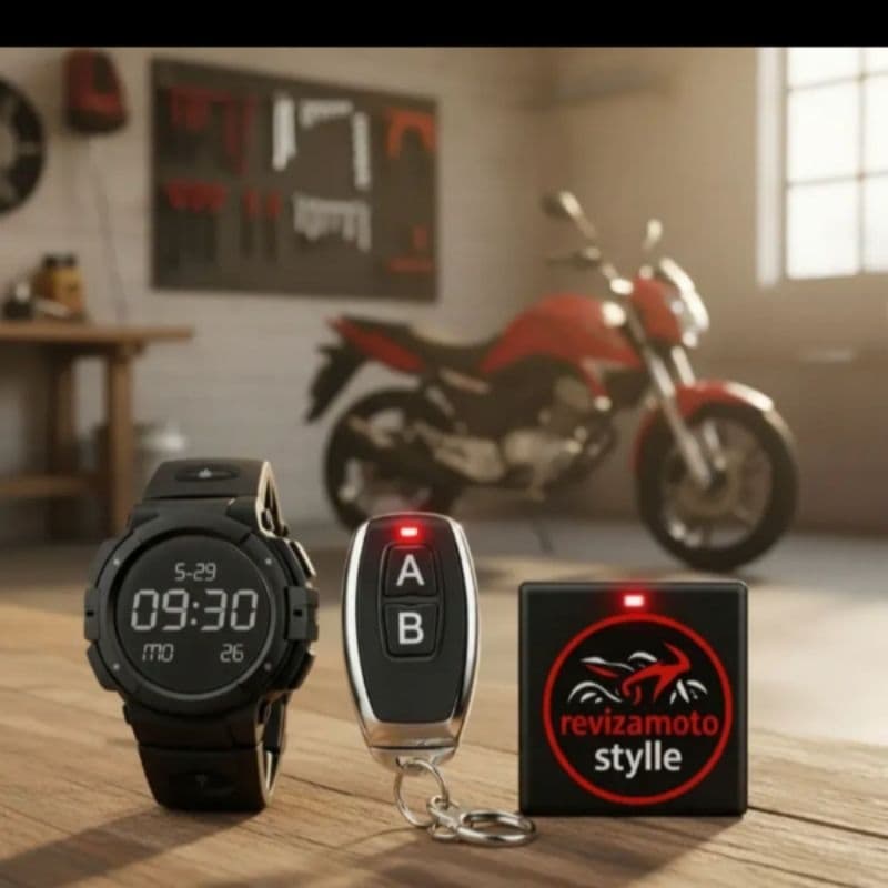 Kit Relógio Inteligente + Ignição Remota Honda Até 300cc | Antifurto | Partida Controle Remoto
