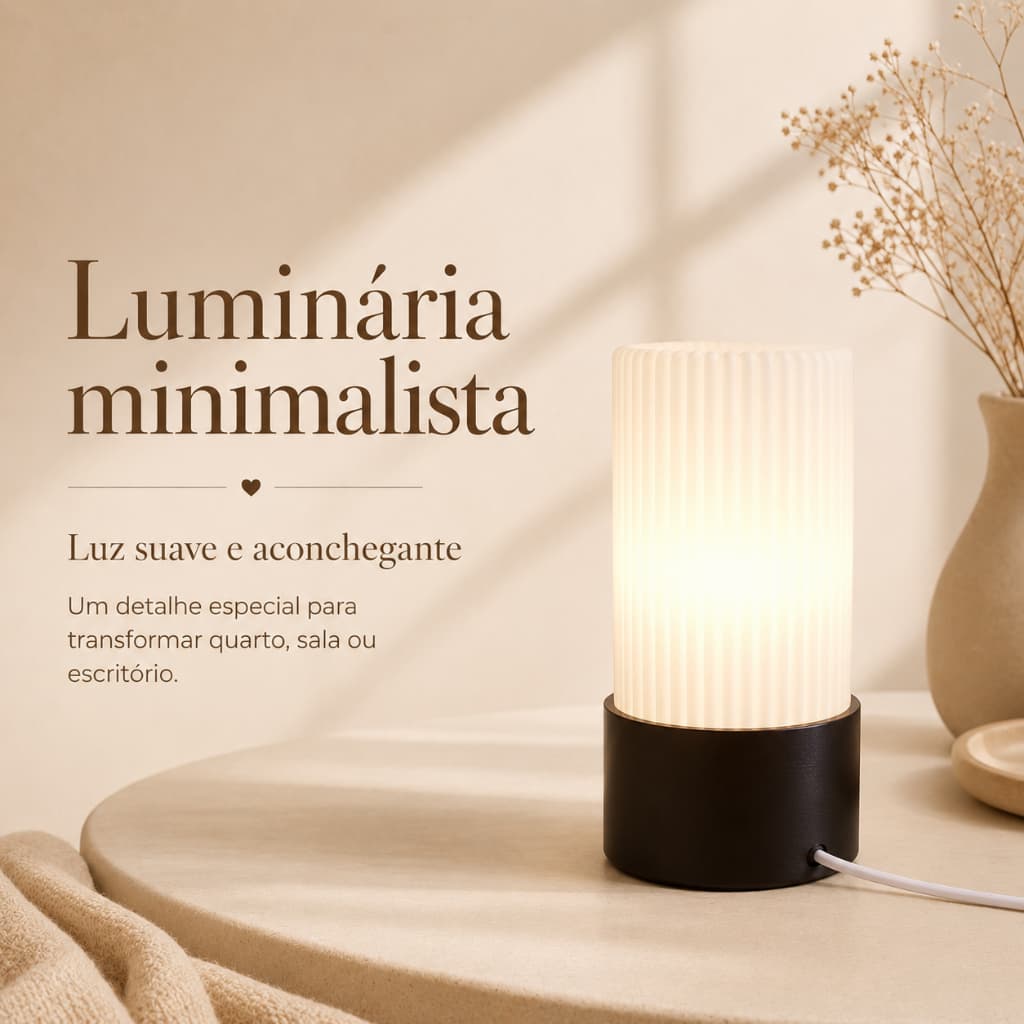 Luminária de Mesa Abajur Cabeceira Escrivaninha LED Com Fio Luz Plugue Direto na Tomada e Interruptor