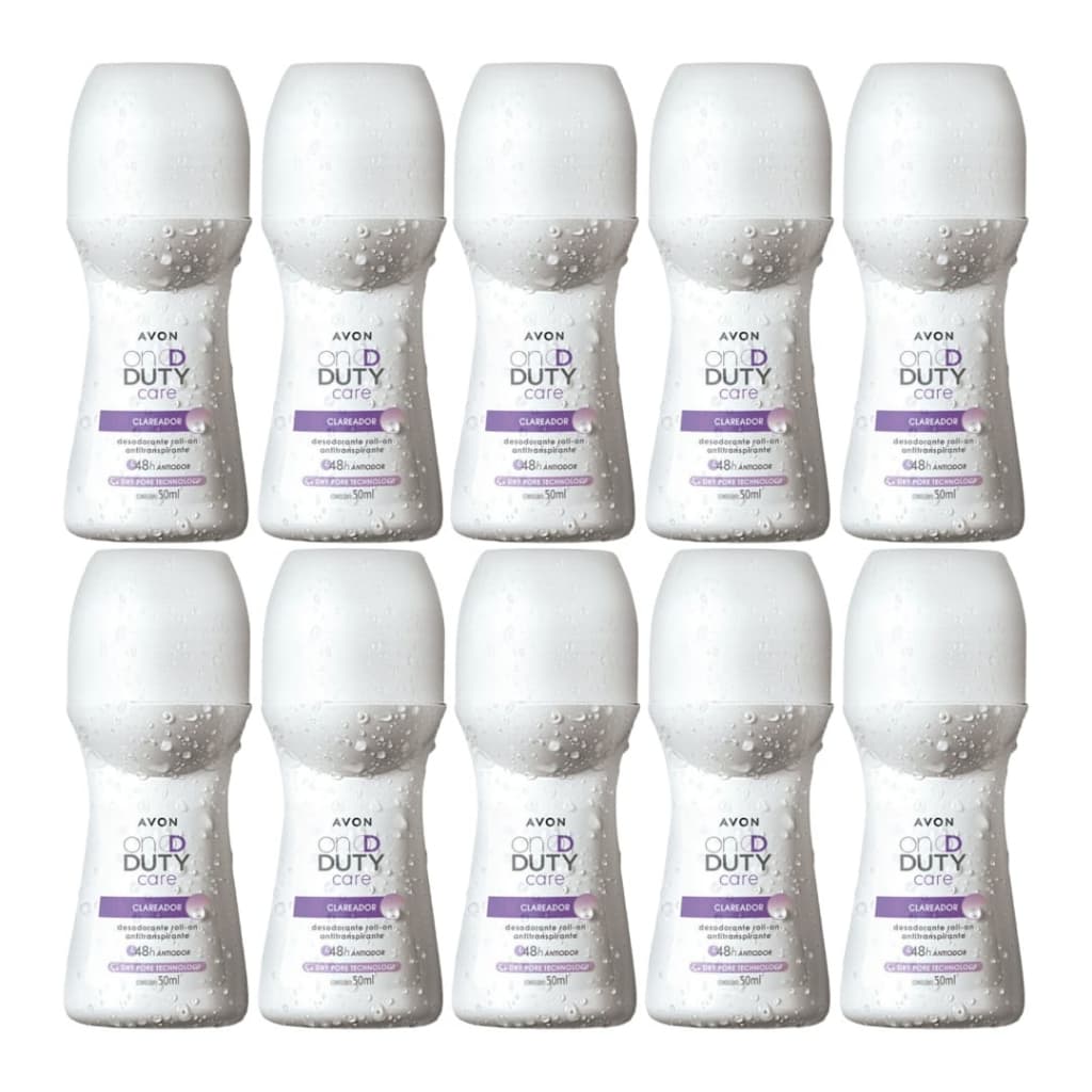Kit com 10 Desodorante Roll-on On Duty Clareador - Avon.
