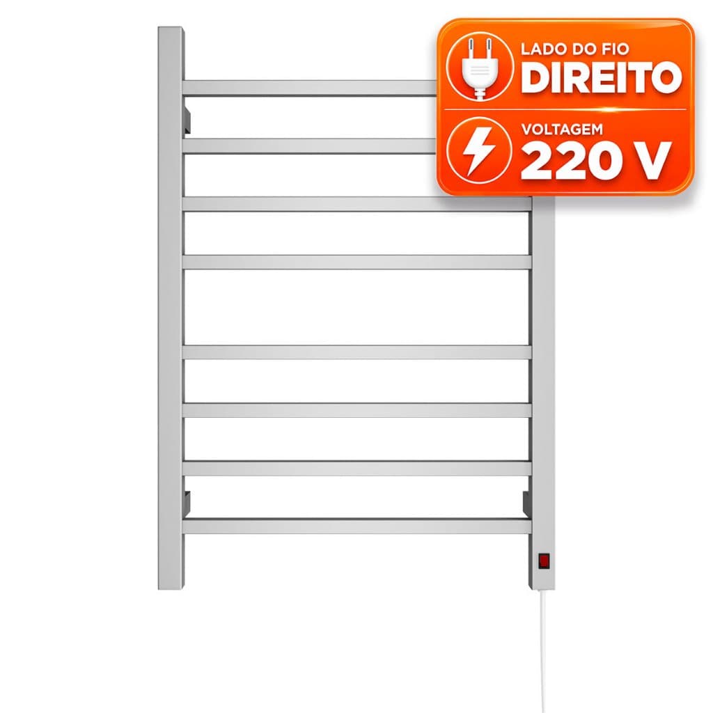 Toalheiro Térmico 2 Toalhas Quadratto Due Cinza 220V Direito