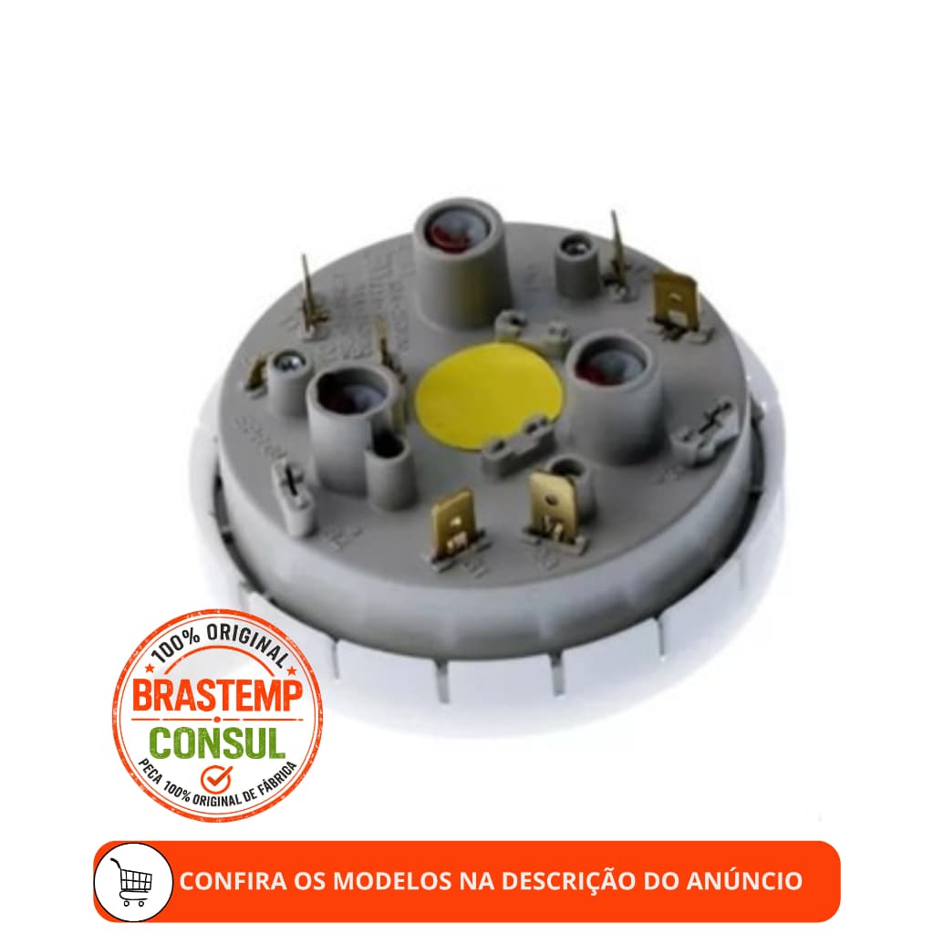 PRESSOSTATO ORIGINAL PARA MÁQUINA DE LAVAR BRASTEMP/CONSUL - BWQ24 BWF24 BWQ07 BWF08 BSG72 BST29 - 326000539
