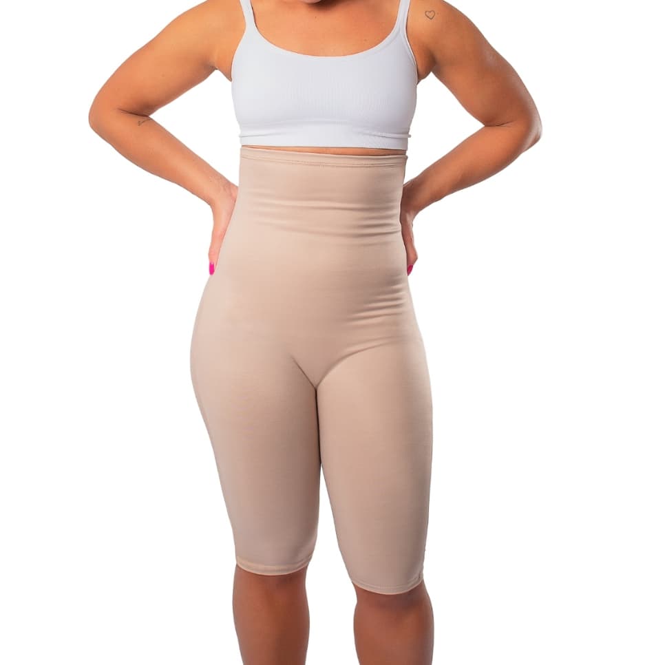Bermuda Modeladora Cinta Alta Compressão Pós Cirúrgica Abdominal Empina Bumbum Shorts Cintura Alta