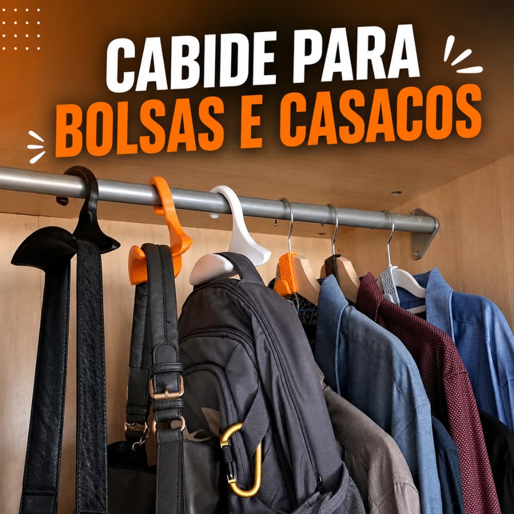 Cabide Organizador Multiuso para Bolsa Mochila Casaco Cabide Guarda-Roupa