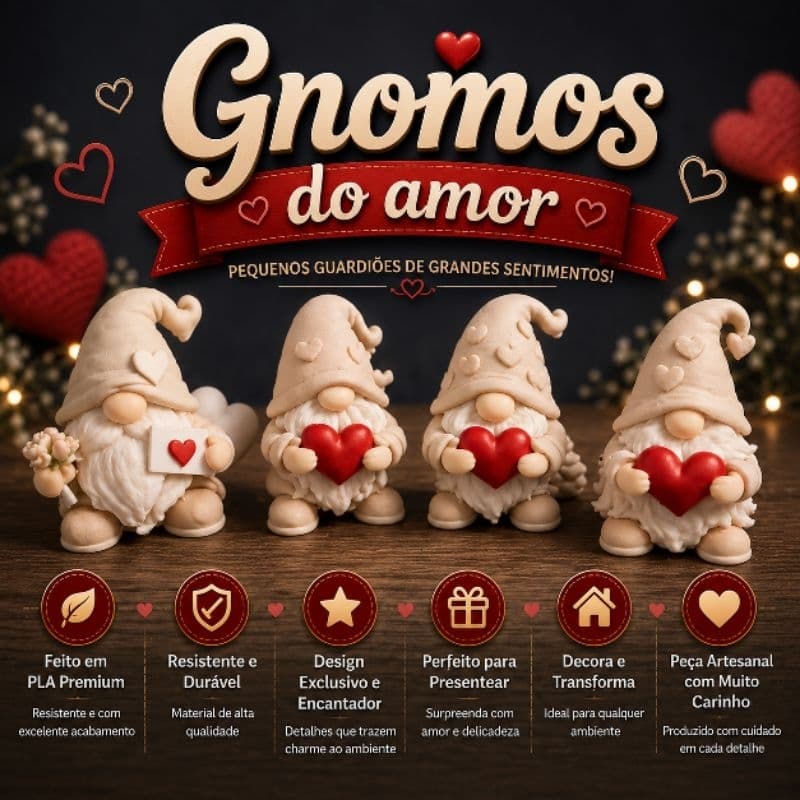 Gnomos do Amor – Kit 4 gnomos Decorativo