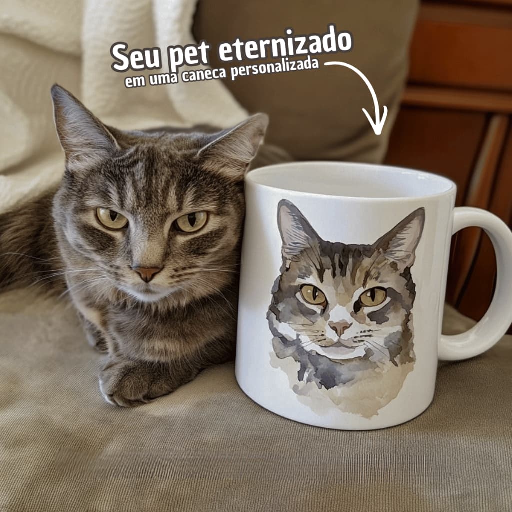 Caneca Pet Personalizada C/ Foto Do Seu Pet | Qualquer Animal de Estimação