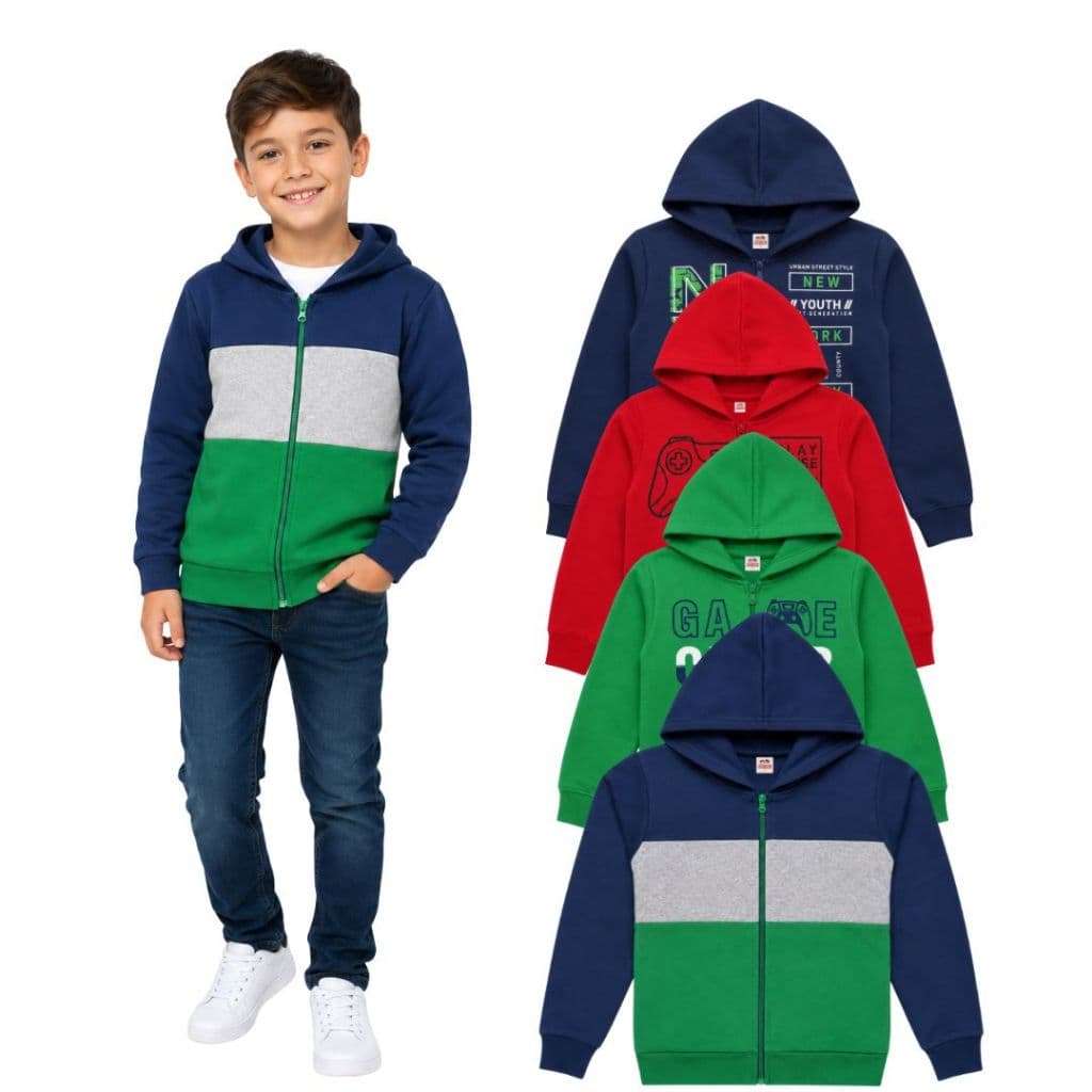 kit 2 Jaquetas de Menino Casaco Blusa Sport Masculino