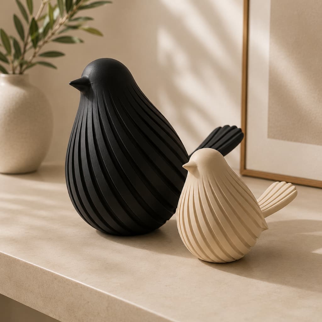 Passarinhos Decorativos Par ou Unidade Enfeite Minimalista Escandinavo Para Sala Rack Mesa Estante Aparador