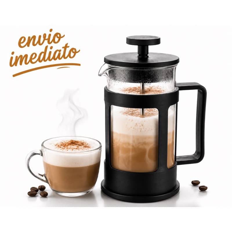 Cafeteira Francesa French Press em Vidro Resistente com Filtro de Inox