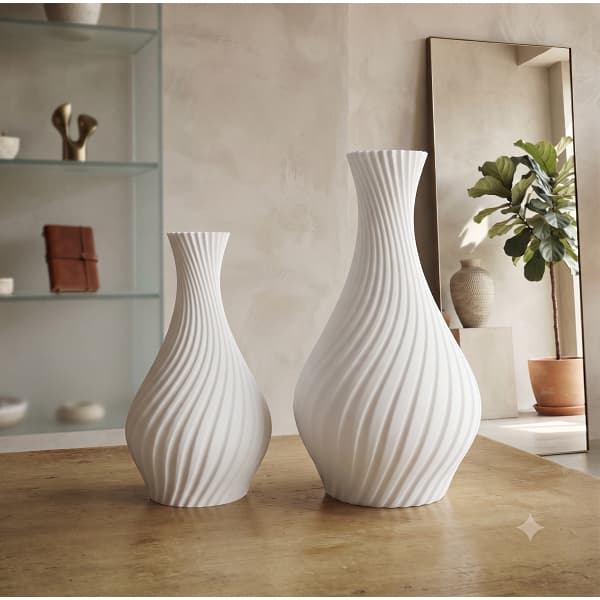 Vaso Decorativo Espiral Moderno Minimalista Sala Mesa Aparador 18cm