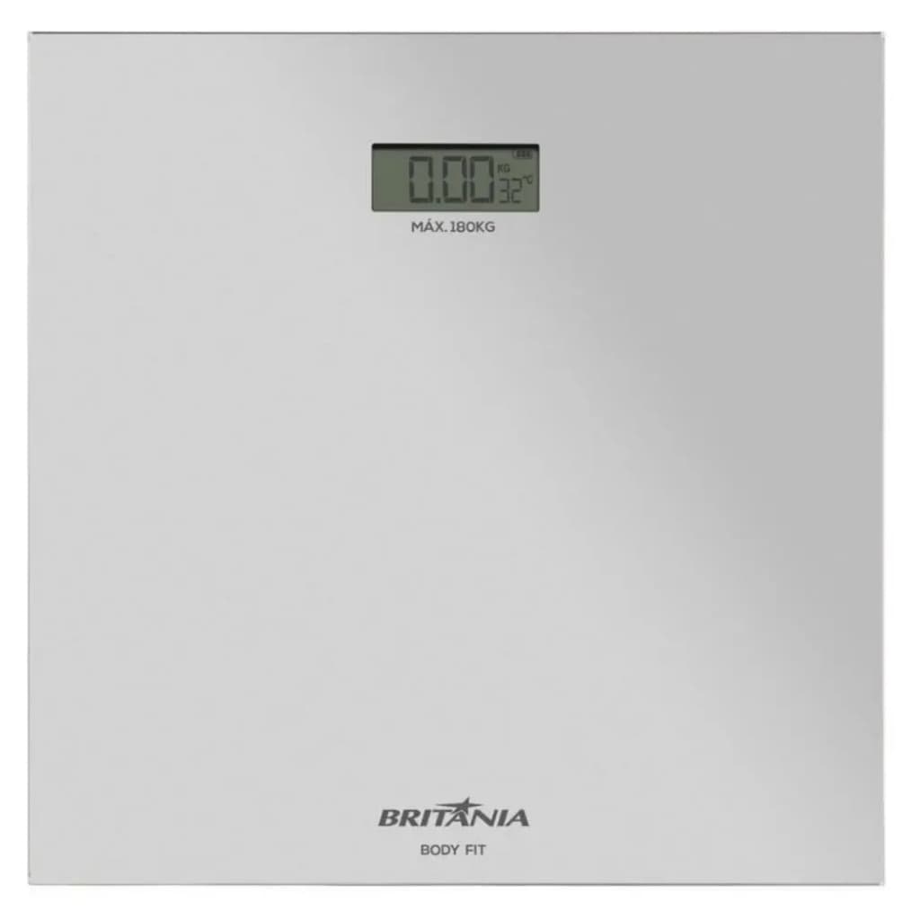 Balança Digital 180kg Vidro Temperado 6mm Body Fit Cor Branco Bivolt