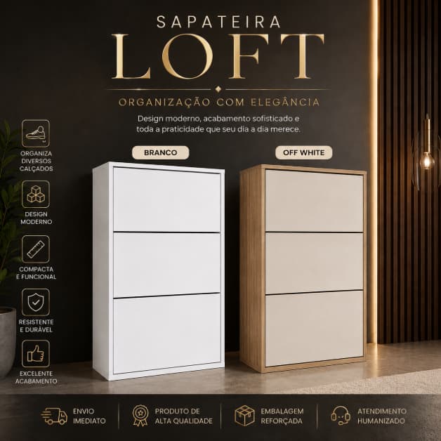 Sapateira Vertical 3 Portas Basculantes Armário Multiuso Organizador Hall Quarto Sala Decorativa
