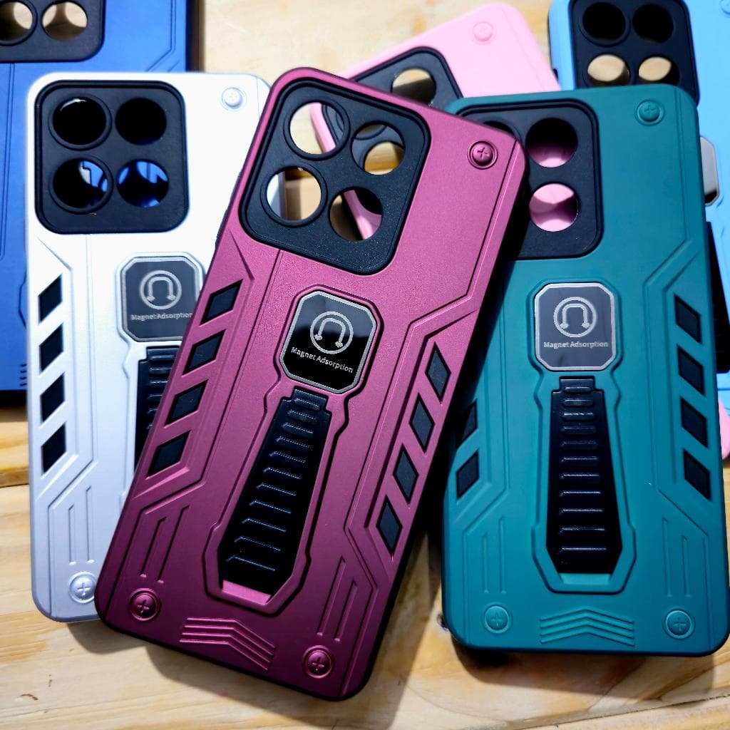 Capa capinha anti impacto armor para Motorola Moto G67 / Moto G77 Com Suporte e antishock magentica