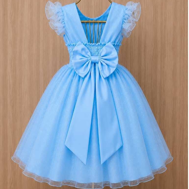 Vestido Infantil Festa Luxo Princesa Tule Rodado Elegante Casamento Aniversário Formatura