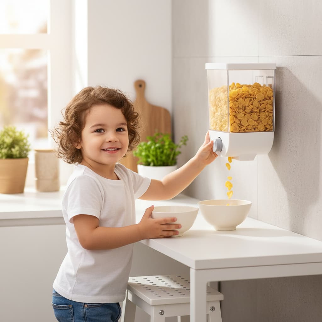 Organizador Suspenso Grãos Cereais Arroz Feijão Café Farinha Ração 1000ml 1500ml Dispenser Cozinha