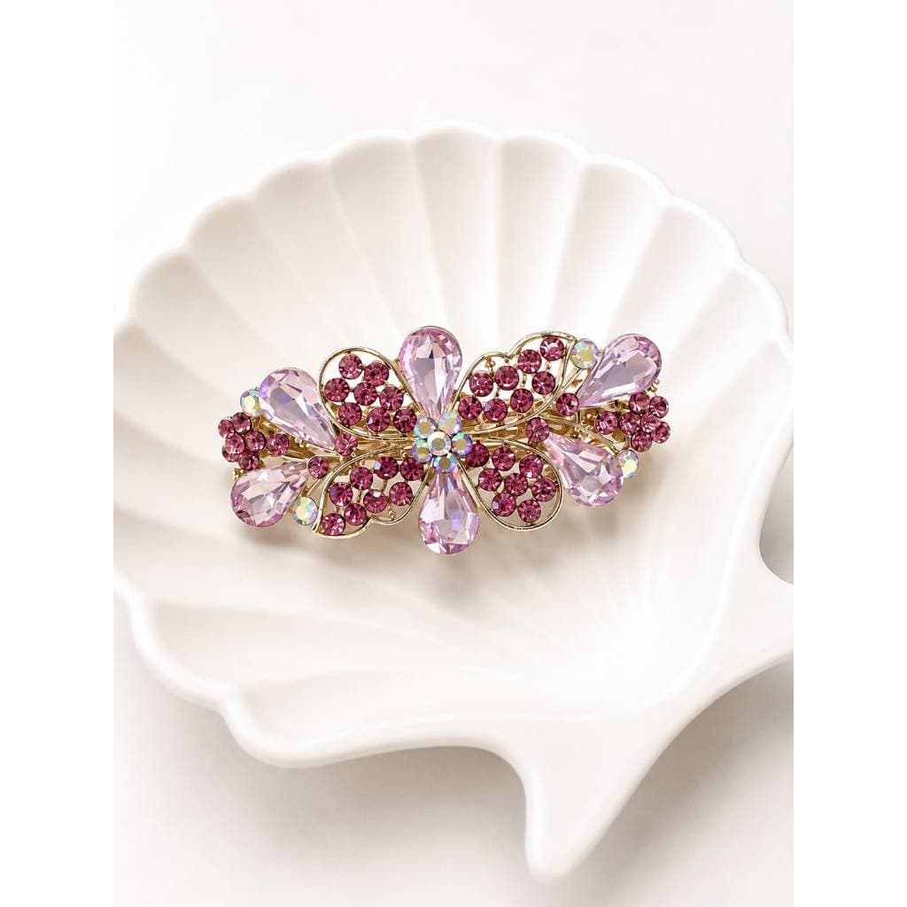 Presilha Floral Glam com Pedrarias Para penteados - feminilidade - Princesa - noiva