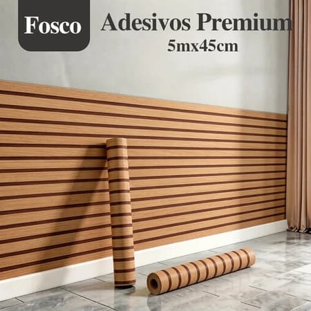 Papel de Parede Madeira 3D 5 METROS * 45CM Auto Adesivo Colante