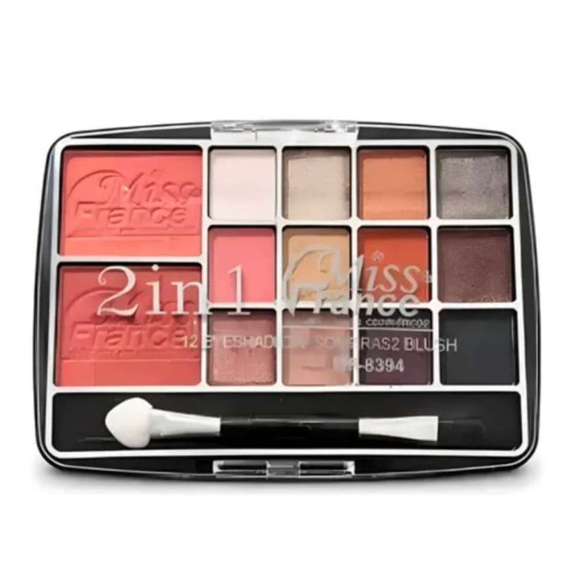 Paleta De Maquiagem 2 Em 1 Sombra E Blush Tons Pastéis Miss France Pigmentada Completo Barata